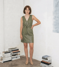 LOUGH LEATHER DRESS - MOSS