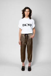 LOUISE SATIN PANT - OLIVE