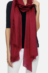 ULTRA-FINE CASHMERE SCARF - BURGUNDY