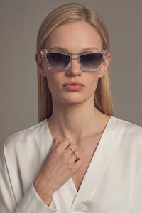 CLEO SUNGLASSES - CLEAR/GOLD