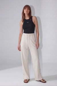MONOGRAM TRAVEL PANT - CREAM