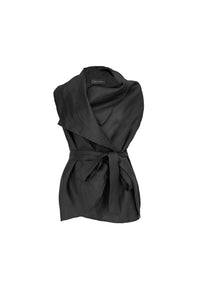 DAWN WRAP TOP - BLACK