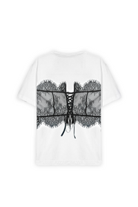 CECILE LACE TEE - CLAY