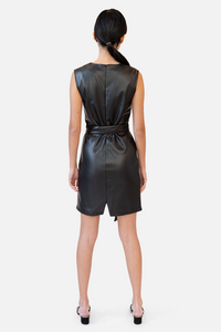 LOUGH LEATHER DRESS - MOSS