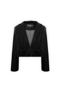 ANYA PYTHON CROPPED BLAZER