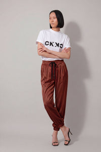 LOUISE SATIN PANT - OLIVE