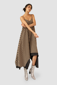 ADELE MAXI- CAMEL/BLACK STRIPE