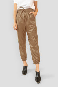 CLAIRE LEATHER PANT - CAMEL