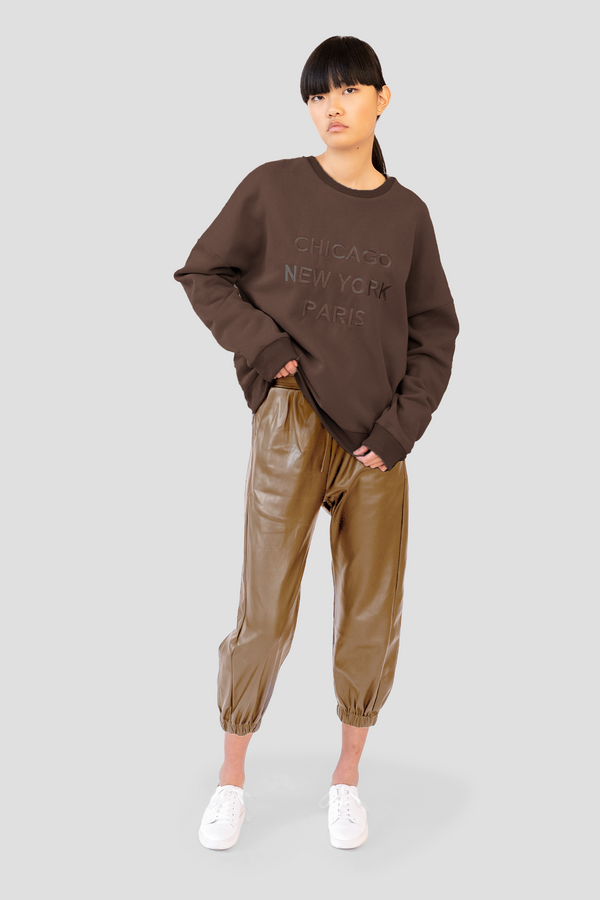 CLAIRE LEATHER PANT - CAMEL