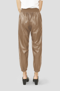 CLAIRE LEATHER PANT - CAMEL