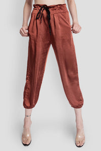 LOUISE SATIN PANT - OLIVE