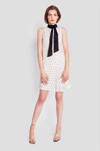 AMELIE SILK PEARL DRESS - NOIR