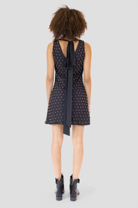 AMELIE SILK PEARL DRESS - NOIR