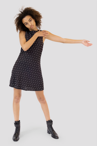 AMELIE SILK PEARL DRESS - NOIR
