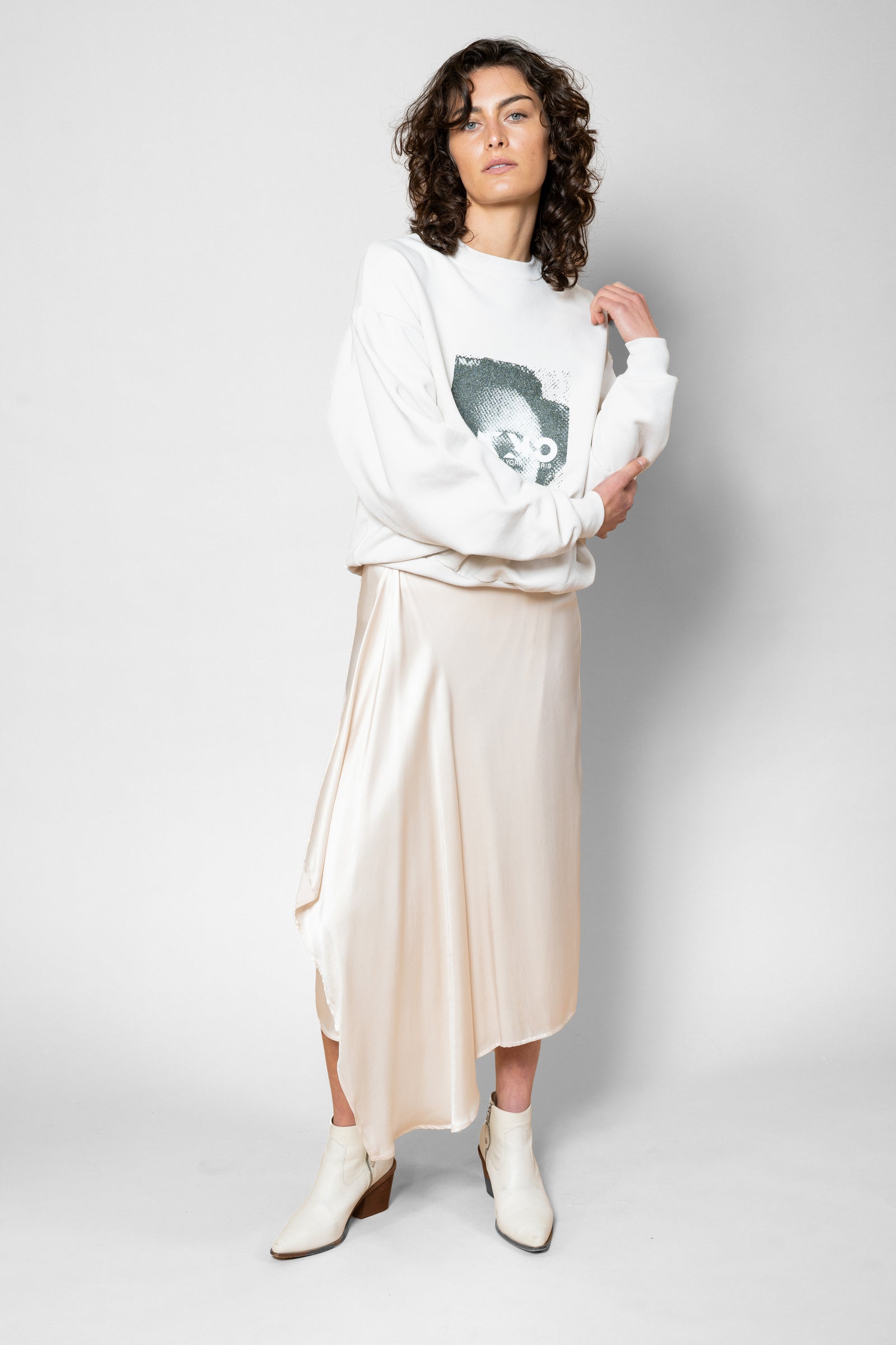 TANIA MIDI SKIRT - CREAM – CHRISTINA KARIN