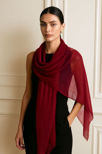 ULTRA-FINE CASHMERE SCARF - BURGUNDY