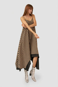 ADELE MAXI- CAMEL/BLACK STRIPE