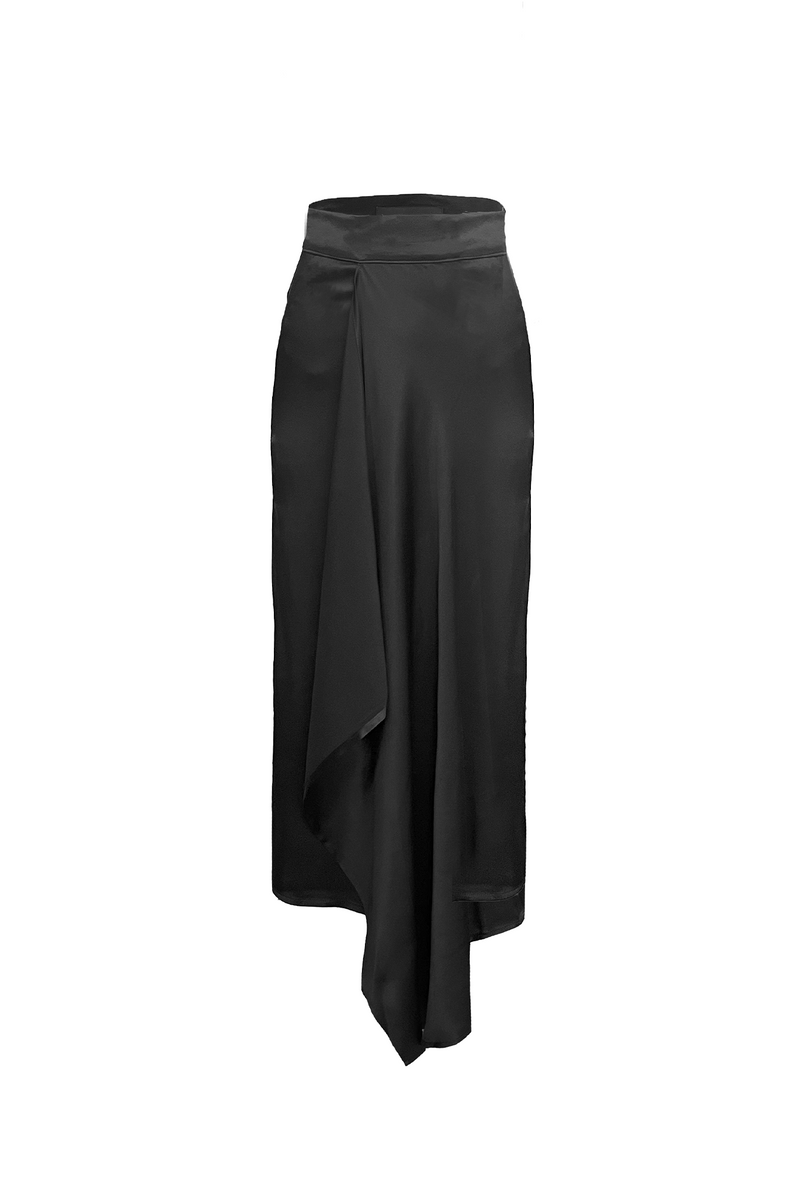 VIVIENNE WRAP SKIRT - BLACK