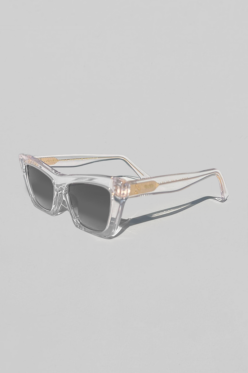 CLEO SUNGLASSES - CLEAR/GOLD