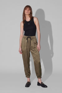 LOUISE SATIN PANT - OLIVE