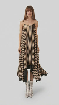 ADELE MAXI- CAMEL/BLACK STRIPE