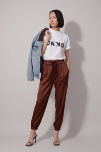 LOUISE SATIN PANT - OLIVE