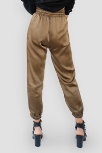 LOUISE SATIN PANT - RUST