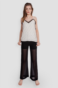 COLETTE SILK PEARL CAMISOLE - CREAM