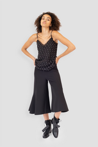 COLETTE SILK PEARL CAMISOLE - NOIR