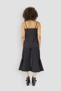COLETTE SILK PEARL CAMISOLE - NOIR