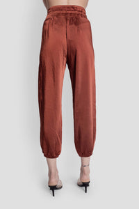 LOUISE SATIN PANT - RUST